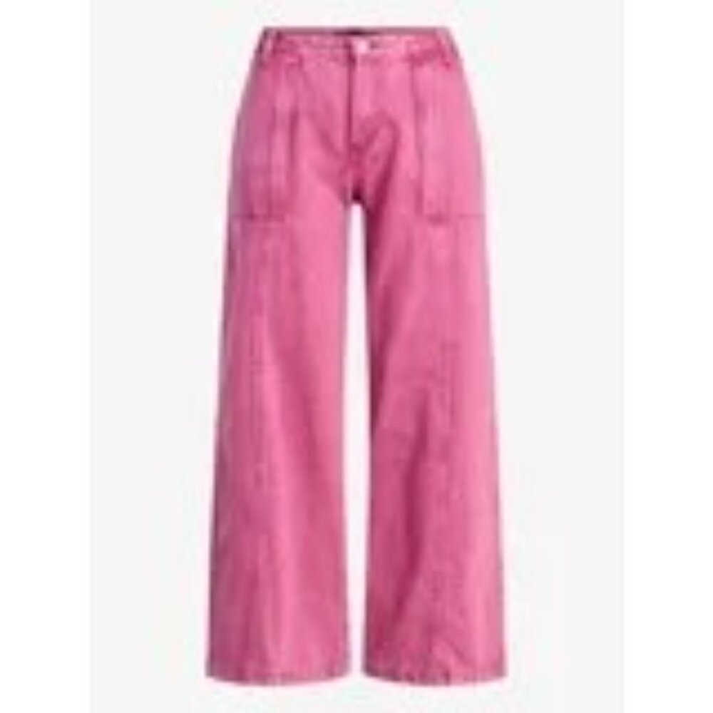 NWT Mineral Washed Baggy Wide Leg Jeans with Pockets - Picture 2 of 2